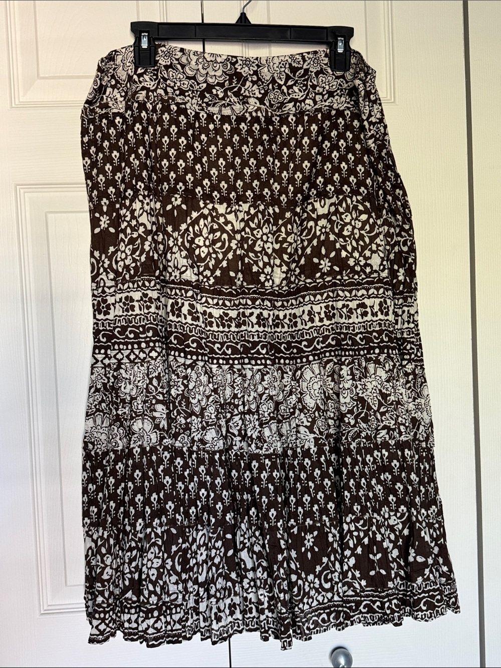 Jones New York Brown and White Printed A-Line Skirt